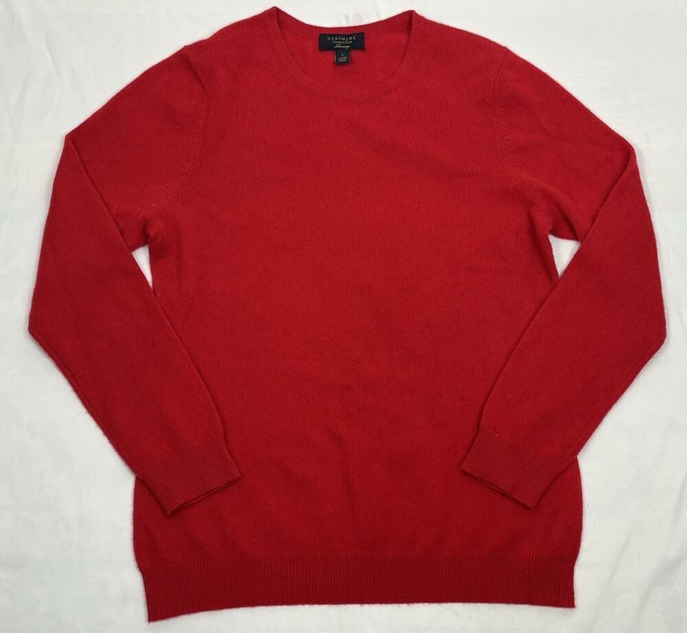 Charter Club 100% Luxury Cashmere Women’s L Red Crew Neck Sweater
